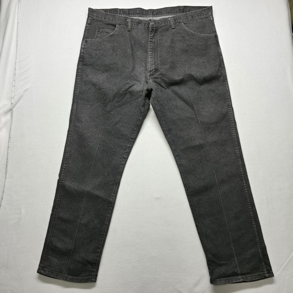 Wrangler Premium Men's Black Denim Jeans Size 42X30 (40X30) Made in USA